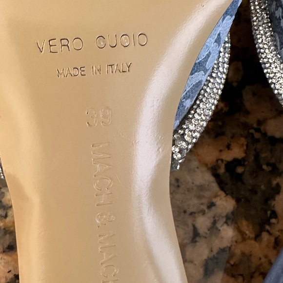 MACH & MACH Double Bow Floral Lace Pointed Toe Mule - Picture 10 of 13